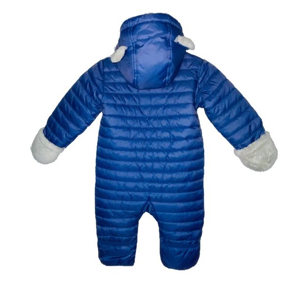 The White Company Blue Quilted Baby Pramsuit size 9-12 months - Picture 2 of 16